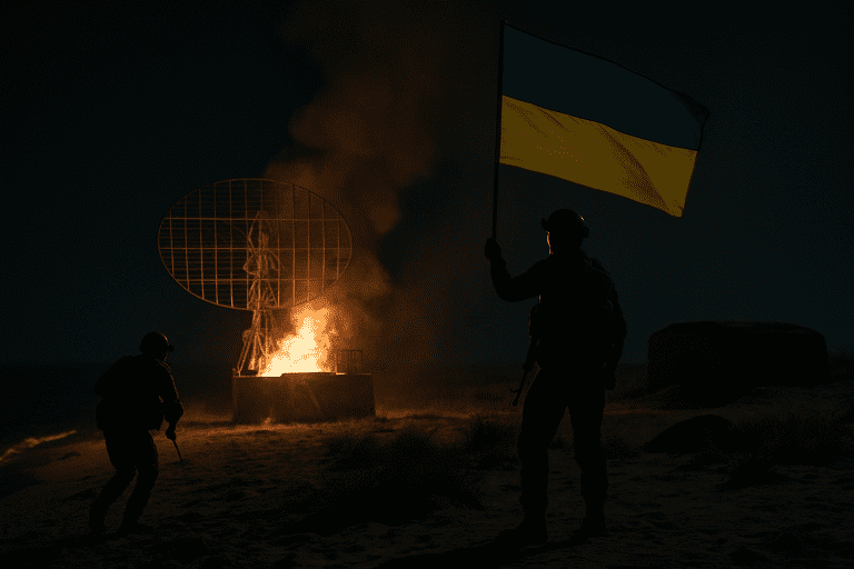 Ukraine destroys Russian radar hub in Kherson amphibious raid Ukraine destroys Russian radar hub in Kherson amphibious raid