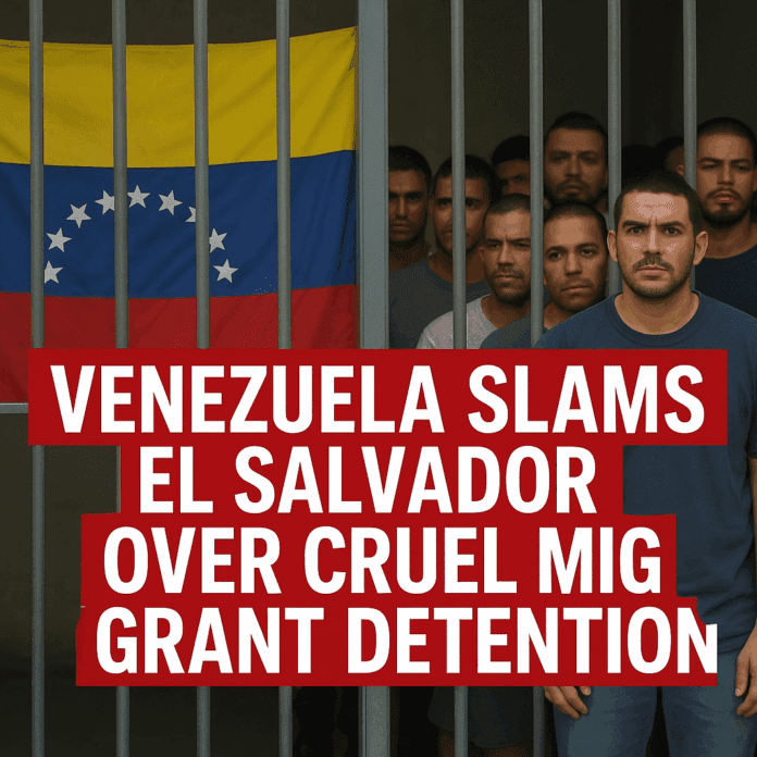 El Salvador Venezuela slams El Salvador over cruel migrant detention