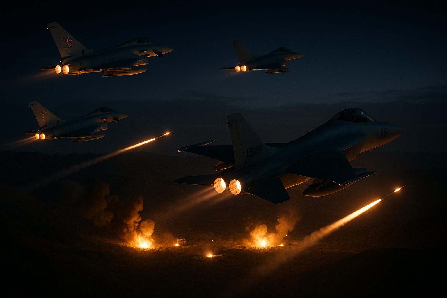 Joint UK-US Warplanes Deliver Decisive Blow to Houthi Targets in Yemen