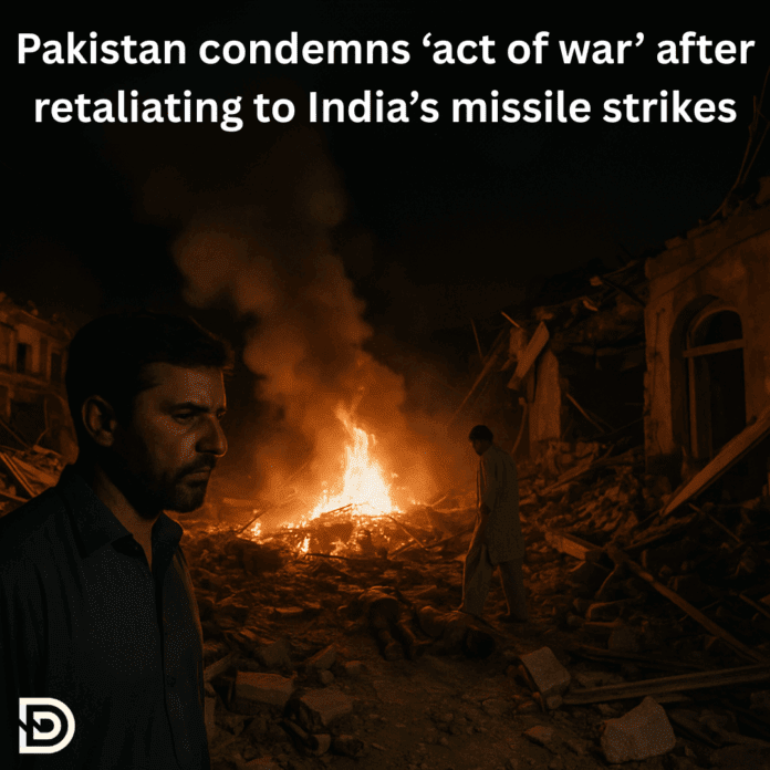 Pakistan condemns ‘act of war’ after retaliating to India’s missile strikes