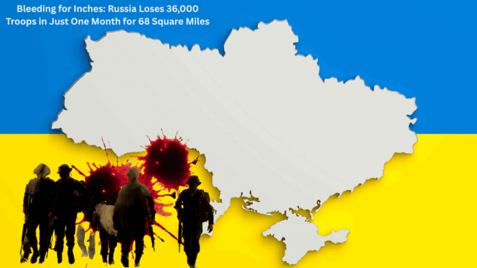 Bleeding for Inches: Russia Loses 36,000 Troops in Just One Month for 68 Square Miles