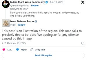 Fierce Fallout: IDF Apologises After Map Shows J&K as Pakistan’s