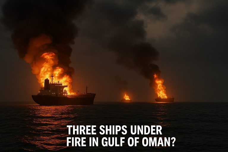 đ˘ Gulf of Oman on Edge: Mysterious Fires, Electronic War, and Iran-Israel Conflict Rock Oil Route đ˘ Gulf of Oman on Edge: Mysterious Fires, Electronic War, and Iran-Israel Conflict Rock Oil Route