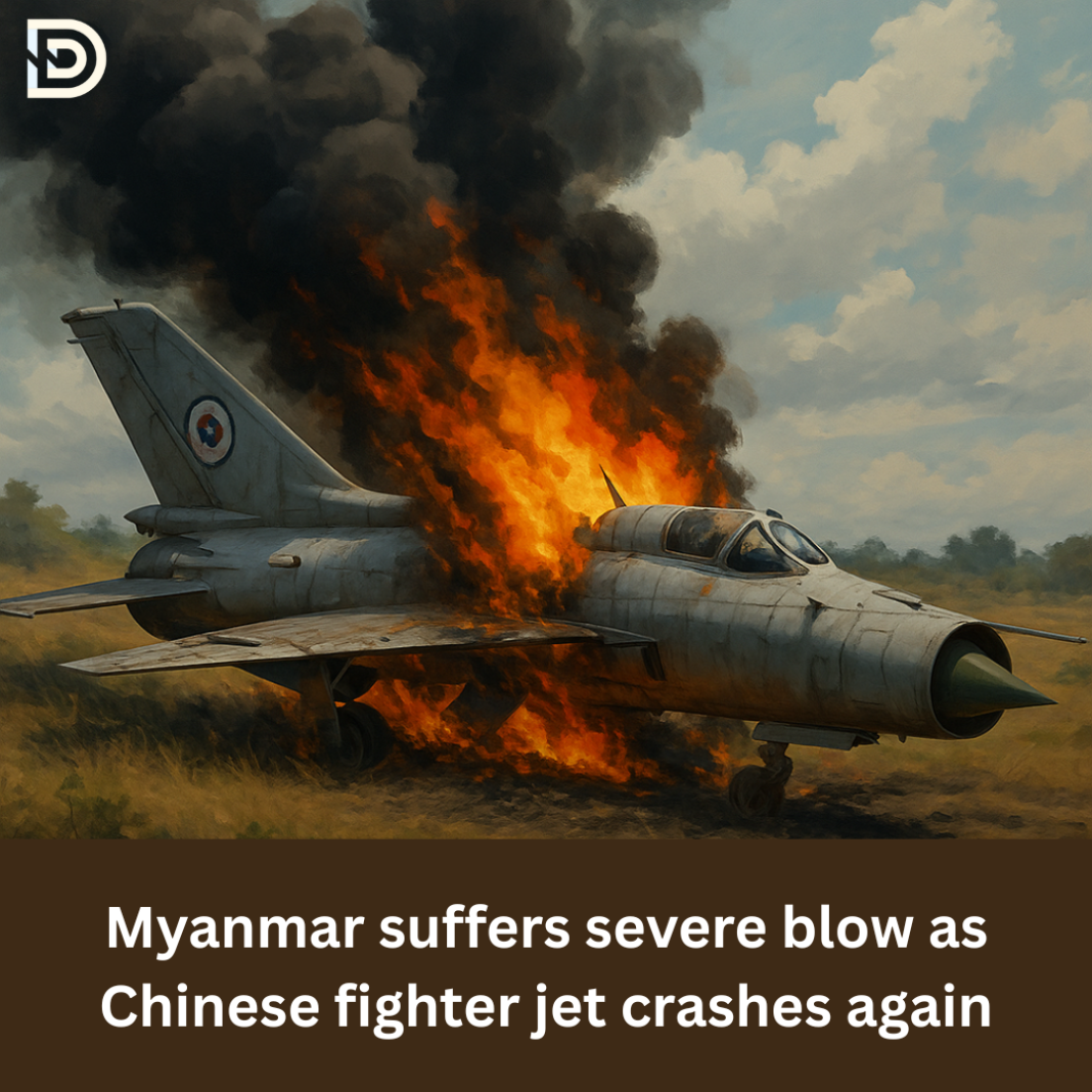 Myanmar suffers severe blow as Chinese fighter jet crashes again
