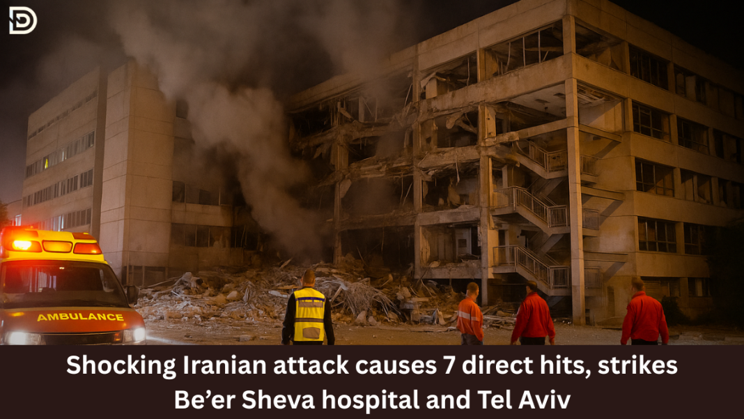 Shocking Iranian attack causes 7 direct hits, strikes Be’er Sheva hospital and Tel Aviv