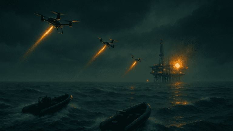 🧨 Drone tactics rewritten — Ukraine strikes Russian offshore base with boat-launched quadcopters