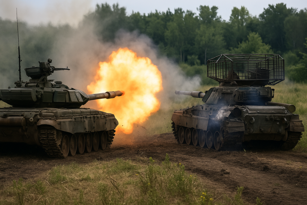 Ukrainian tank ambushes a Russian armored vehicle at just 100 meters near Siversk