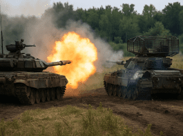 Ukrainian tank ambushes a Russian armored vehicle at just 100 meters near Siversk