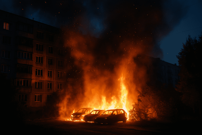 🔥 Zelenograd on fire: 93 Ukrainian drones hit residential area, flights diverted from Moscow