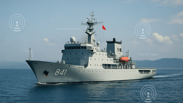🚢 Silent signals? China’s mysterious naval vessel spotted near Japan amid Russian war drills 🚢 Silent signals? China’s mysterious naval vessel spotted near Japan amid Russian war drills