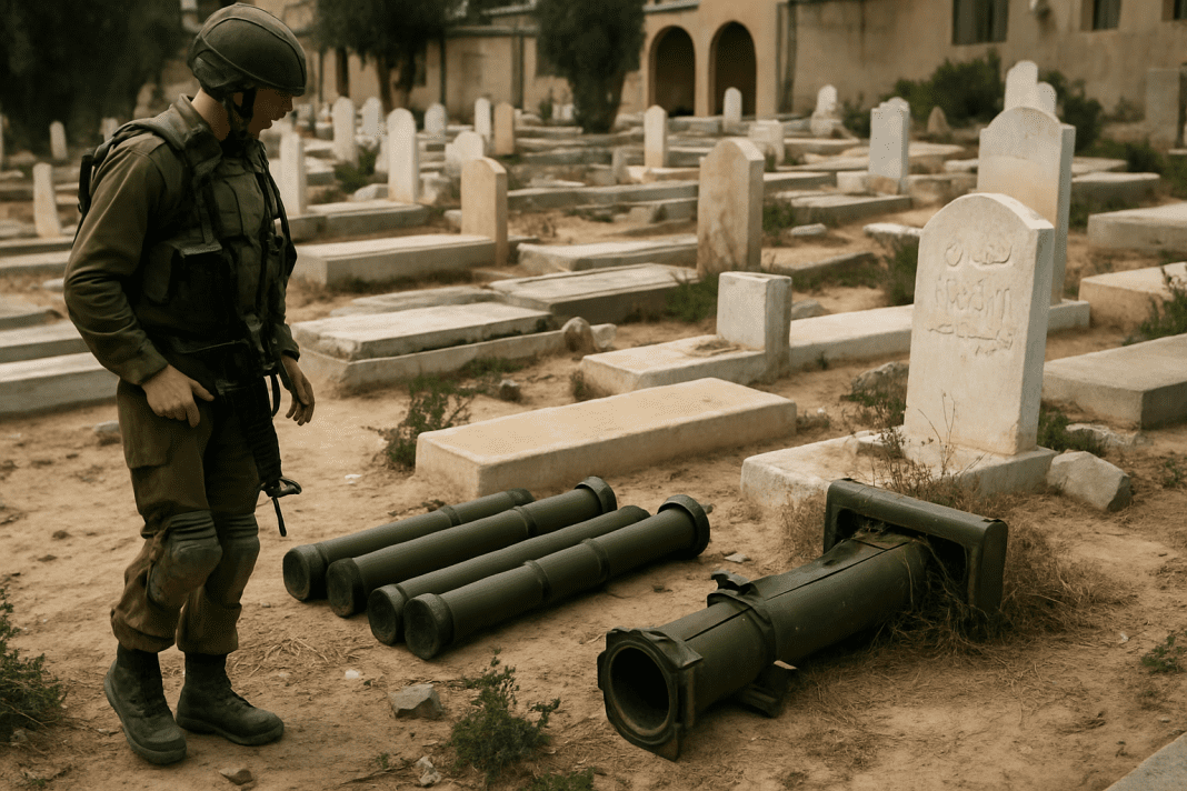 Gaza’s Daraj Tuffah cemetery used to hide missile launchers, Israeli forces say