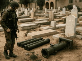 Gaza’s Daraj Tuffah cemetery used to hide missile launchers, Israeli forces say