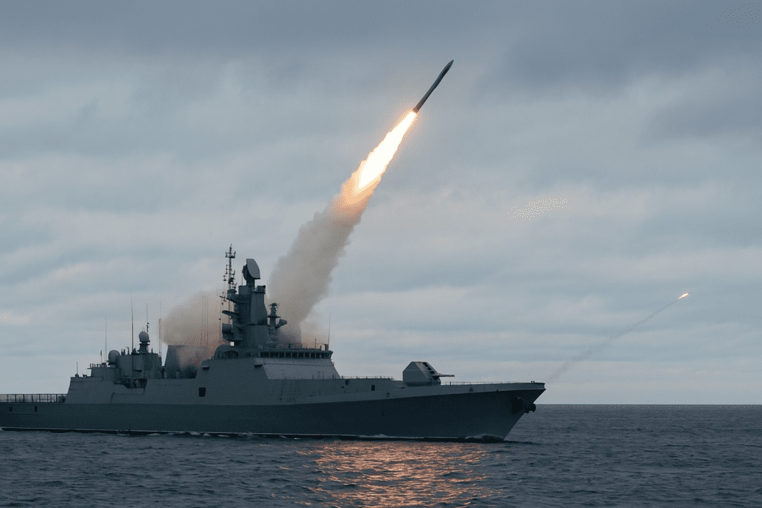 Russian Navy showcases Kalibr and Uran cruise missile strikes in Sea of Japan