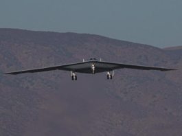 Air Force monitors second B-21 Raider as it completes initial flight at Edwards AFB
