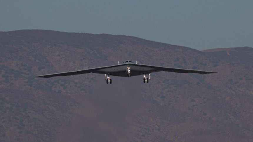 Air Force monitors second B-21 Raider as it completes initial flight at Edwards AFB
