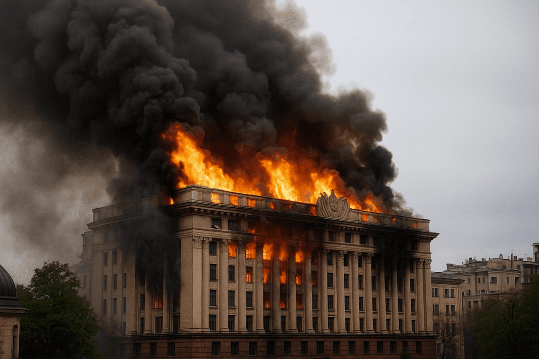 Russia’s record drone attack with 805 drones and 13 missiles hits Kyiv’s government building for first time
