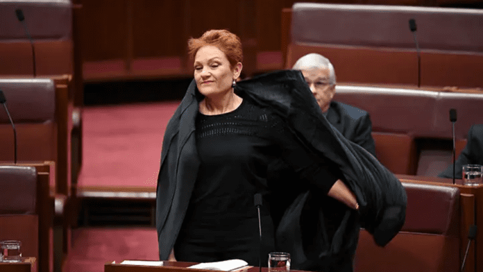 Deftechtimes 55–5 Vote: Australian Senate Punishes Hanson for Burka Antics Meant to ‘Vilify Muslim Australians’