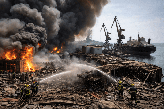 Ukrainian authorities document severe damage after Russian attacks hit ports and energy facilities