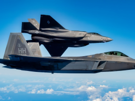 F-22 and F-35 position alongside Israeli F-35I to support coordinated air operations
