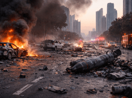 Two people killed in Abu Dhabi after intercepted missile debris falls on a busy city road