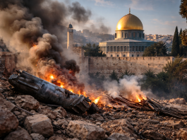 Interceptions of incoming missile causes debris to fall near Al-Aqsa Mosque in Jerusalem