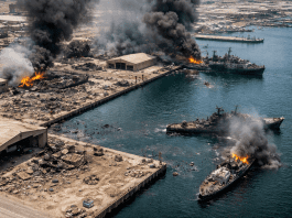 US and Israel conduct strikes on Iran's Konarak naval base as satellite images show major damage