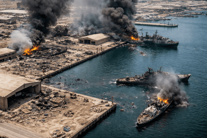 US and Israel conduct strikes on Iran's Konarak naval base as satellite images show major damage