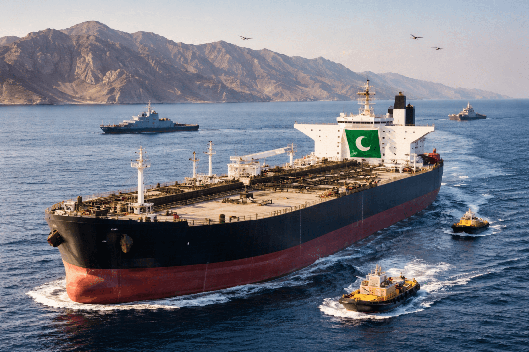 Pakistan signals negotiated safe passage as state-run tanker clears the Hormuz blockade