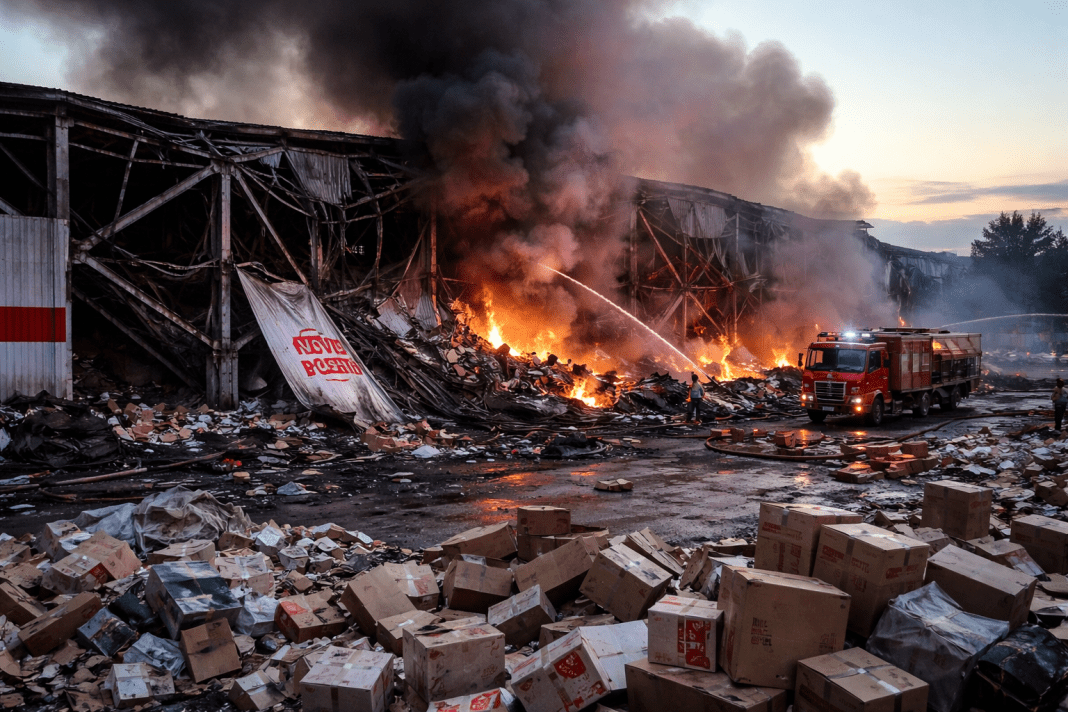 Nova Poshta branch in Lutsk destroyed in large-scale Russian drone strike