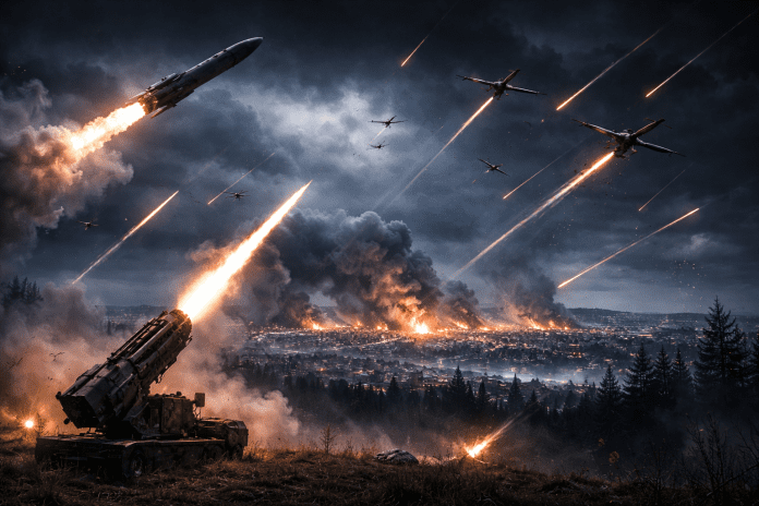 More than 300 drones were neutralized during a coordinated defense against Iskander-M missiles and aerial swarms