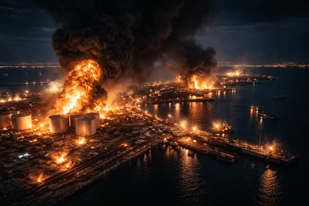 Iran’s main oil export hub on Kharg Island hit by multiple strikes as tensions peak